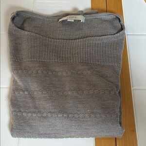 LOFT Gray Knot Sweater Large